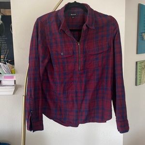 Madewell flannel quarter zip